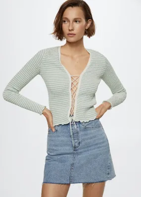 Cardigan maglia righe