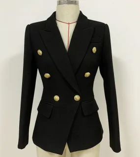 Harleyfashion Blazer da donna con giacca primavera testurizzata beige doppio petto Giacca da donna di qualità