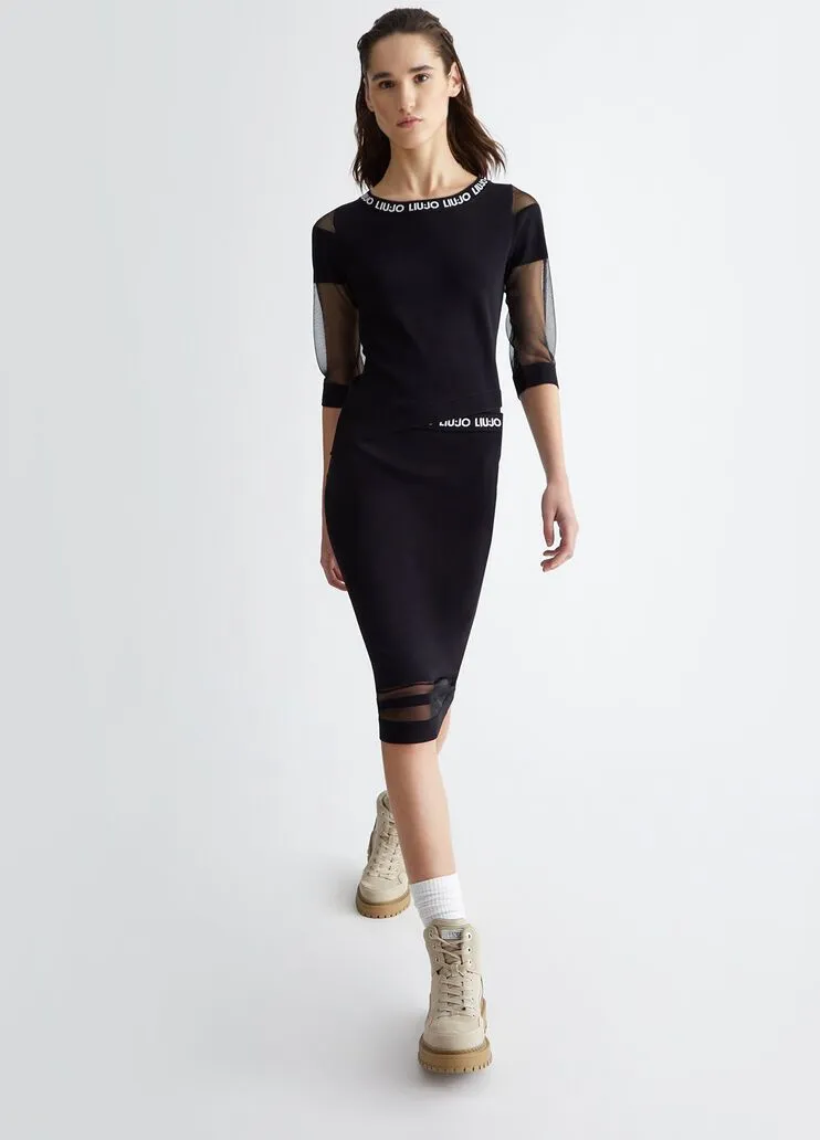 Maglia con maniche in rete liu jo