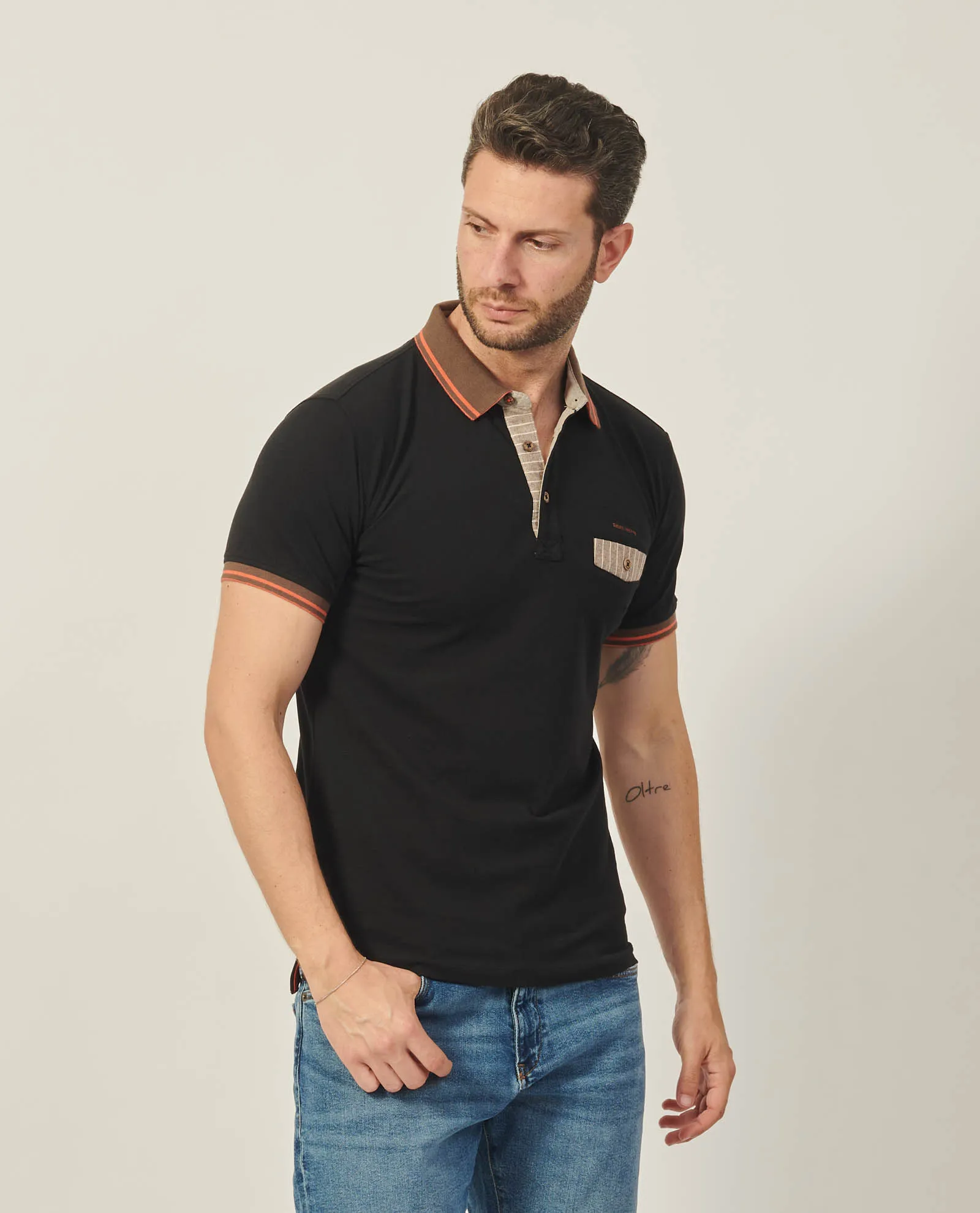 Polo uomo Yes Zee in cotone con taschino