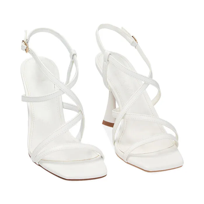 Sandali bianchi, tacco 9,5 cm