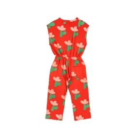 Tuta Rossa Con Stampe All Over Bambina